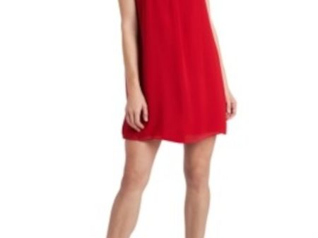 1. STATE Womens Red Sleeveless Mock Neck Mini Party Shift Dress Online now