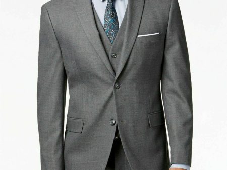 ALFANI Mens Gray Single Breasted Blazer Jacket Online Hot Sale