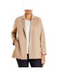 EILEEN FISHER Womens Beige Pocketed Notch Collar Back Vent Long Sleeve Wear To Work Jacket Fashion