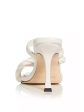 JIMMY CHOO Womens White Twisted Detail Padded Diosa 90 Square Toe Flare Slip On Leather Heeled Online Hot Sale