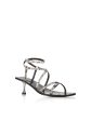 SIGERSON MORRISON Womens Gray Snake Metallic Heel Strappy Irma Square Toe Kitten Heel Buckle Leather Dress Sandals Shoes Online Hot Sale