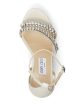 JIMMY CHOO Womens Ivory 1  Platform Padded Embellished Ankle Strap Bing 120 Open Toe Wedge Buckle Leather Dress Heeled Fashion