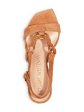 STUART WEITZMAN Womens Beige Ring Hardware Padded Adjustable Strap Lalita Square Toe Block Heel Buckle Leather Slingback Sandal Cheap