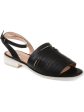 JOURNEE COLLECTION Womens Black Strappy Layered Look Cushioned Metallic Louise Round Toe Block Heel Buckle Dress Sandals Shoes Online now