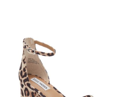 STEVE MADDEN Womens Beige Animal Print Padded Ankle Strap Goring Irenee Open Toe Block Heel Buckle Dress Heeled M Supply