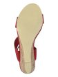 JOURNEE COLLECTION Womens Red Ankle Strap Cushioned Kaylee Round Toe Wedge Buckle Dress Sandals Shoes Online