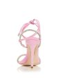 SCHUTZ Womens Pink Mixed Media Ankle Wrap Ties Embellished Padded Cath Round Toe Stiletto Lace-Up Heeled B For Discount