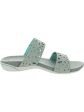 JBU SPORT Womens Gray Adjustable Wildflower Round Toe Wedge Slide Sandals Shoes M Online