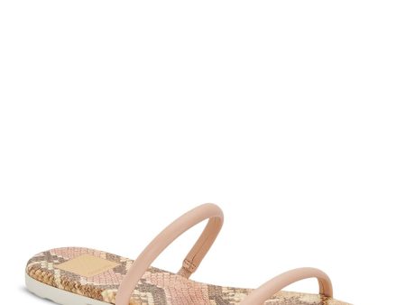 DOLCE VITA Womens Beige Double Band Padded Lester Square Toe Slip On Slide Sandals Shoes M on Sale