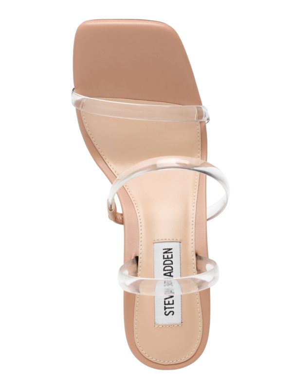 STEVE MADDEN Womens Beige Strappy Comfort Gracey Square Toe Stiletto Slip On Slingback Sandal M Online