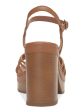 LUCKY BRAND Womens Brown 1  Platform Strappy Padded Ismene Round Toe Block Heel Buckle Leather Heeled M Hot on Sale