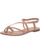 CL BY LAUNDRY Womens Brown Strappy Asymmetrical Active Round Toe Buckle Leather Thong Sandals Shoes M For Cheap