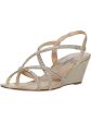 NINA NEW YORK Womens Silver Goring Embellished Nadette Round Toe Wedge Slip On Dress Sandals Shoes M Supply