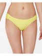 JESSICA SIMPSON Women s Yellow Eyelet Full Coverage Lined Shirred Sweet Tooth Hipster Swimsuit Bottom For Cheap