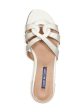 STUART WEITZMAN Womens Ivory Strappy Comfort Cami Round Toe Block Heel Slip On Leather Dress Slide Sandals Shoes M Hot on Sale