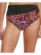 DKNY Women s Pink Animal Print Lined Side Tie Sash High Waisted Swimsuit Bottom Hot on Sale