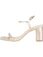 JEWEL BADGLEY MISCHKA Womens Beige Rhinestone Ankle Strap Charlee Round Toe Block Heel Buckle Dress Heeled M Supply