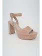 MIU MIU Womens Beige 1-1 2  Platform Ankle Strap Open Toe Block Heel Buckle Suede Heeled on Sale