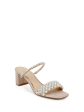 JEWEL BADGLEY MISCHKA Womens Beige Embellished Orsen Square Toe Block Heel Slip On Heeled M Online