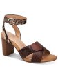 ALFANI Womens Brown Snakeskin Adjustable Comfort Cushioned Ankle Strap Irinna Square Toe Block Heel Buckle Dress Sandals Shoes M Online Hot Sale