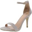 JOURNEE COLLECTION Womens Gray Ankle Strap Adjustable Polly Round Toe Stiletto Buckle Sandals Shoes M Online Hot Sale