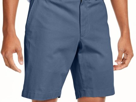 CLUBROOM Mens Blue Classic Fit Stretch Shorts Sale