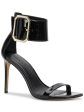 MATEO BY INC Womens Black Ankle Strap Padded Melodie Square Toe Stiletto Buckle Dress Heeled M Online Sale