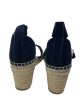 SPLENDID Womens Navy Beef Rolled Padded Ankle Strap Malissa Round Toe Wedge Lace-Up Leather Dress Espadrille Shoes Cheap