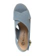 BELLA VITA Womens Blue Adjustable Strap Cushioned Nadette Ii Round Toe Wedge Buckle Espadrille Shoes N on Sale