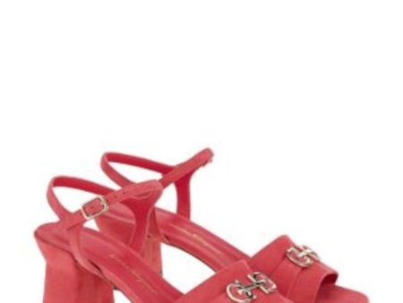 SALVATORE FERRAGAMO Womens Pink Embellished Padded Ondina Open Toe Flare Buckle Dress Slingback Sandal Online now