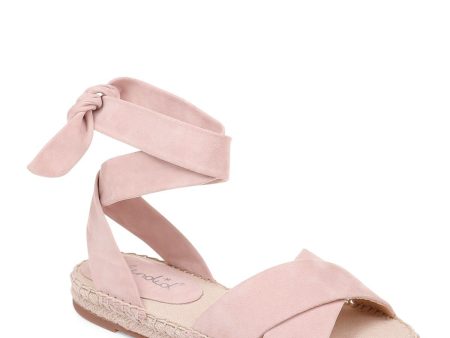 SPLENDID Womens Pink Crisscross Straps Padded Non-Slip Tereza Round Toe Platform Lace-Up Leather Espadrille Shoes M Discount