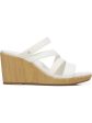 DR SCHOLLS Womens White 1 Platform Comfort Goring Strappy Giggle Square Toe Wedge Slip On Heeled M Online Hot Sale