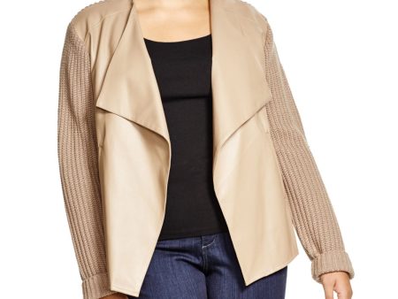 BB DAKOTA Womens Faux Leather Long Sleeve Jacket Hot on Sale