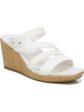 DR SCHOLLS Womens White 1 Platform Comfort Goring Strappy Giggle Square Toe Wedge Slip On Heeled M Online Hot Sale