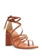 SCHUTZ Womens Brown Wrapping Ankle Tie Padded Goring Strappy Leaf Pointed Toe Lace-Up Leather Heeled B Hot on Sale