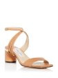 JIMMY CHOO Womens Beige Ankle Strap Ruched Adjustable Jago Square Toe Buckle Leather Dress Heeled Online