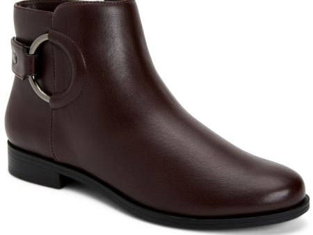 ALFANI Womens Maroon O-Ring Detail Cushioned Round Toe Stacked Heel Zip-Up Booties M Online now