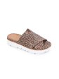 GENTLE SOULS KENNETH COLE Womens Brown Animal Print 0.5  Platform Cushioned Comfort Lavern Almond Toe Wedge Slip On Leather Slide Sandals Shoes Online