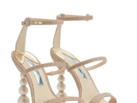 SOPHIA WEBSTER Womens Beige Glitter Ankle Strap Padded Rosalind Open Toe Sculpted Heel Buckle Dress Heeled Online