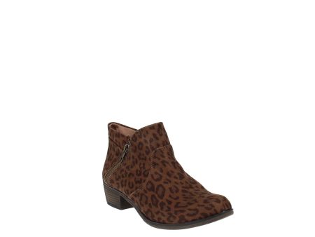 AMERICAN RAG Womens Brown Animal Print Abby Round Toe Block Heel Booties M For Sale