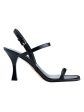 MARC FISHER Womens Black Goring Padded Padre Square Toe Flare Buckle Dress Slingback Sandal M Discount