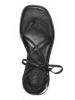 INC Womens Black Strappy Padded Rexile Square Toe Wedge Lace-Up Thong Sandals Shoes M Online Sale