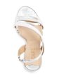 SCHUTZ Womens Silver Elastic Metallic Padded Dannie Round Toe Sculpted Heel Slip On Leather Slingback Sandal B Online