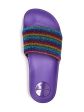 MARC JACOBS Womens Purple Striped Comfort Cooper Round Toe Platform Slip On Slide Sandals Shoes Cheap