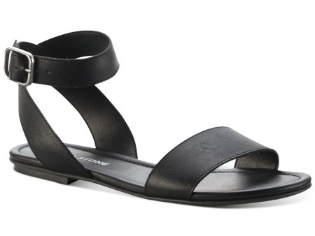 SUN STONE Womens Black Ankle Strap Strappy Miiah Round Toe Buckle Sandals Shoes M on Sale