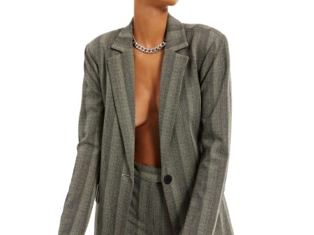 DANIELLE BERNSTEIN Womens Herringbone Wear To Work Jacket Hot on Sale