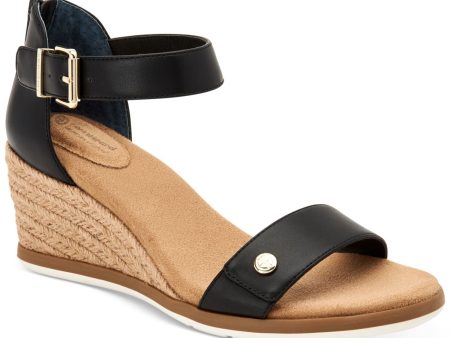 GIANI BERNINI Womens Black Buckle Accent Cushioned Daytonn Almond Toe Wedge Zip-Up Espadrille Shoes M Supply