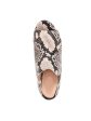 EVOLVE Womens Beige Snake Skin Print Padded Stretch Hale Round Toe Block Heel Slip On Leather Dress Sandals Shoes W For Discount