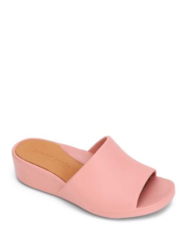 GENTLE SOULS KENNETH COLE Womens Pink Clay Cushioned Arch Support Gentle Souls Gisele Round Toe Wedge Slip On Slide Sandals Shoes Fashion