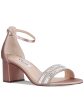 NINA Womens Pink Embellished Ankle Strap Elenora Round Toe Block Heel Buckle Dress Sandals Shoes M Online now